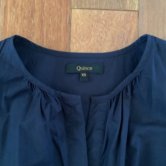 Quince 100% Organic Cotton Tiered Maxi Dress Navy XS - Picture 5 of 6